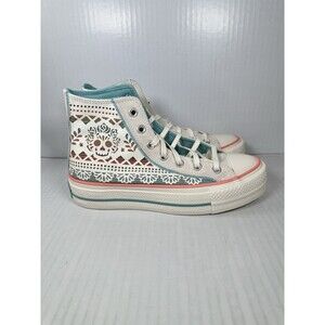 Size 7 Women Converse Chuck Taylor Day Of The Dead Cream White Blue A12439C
